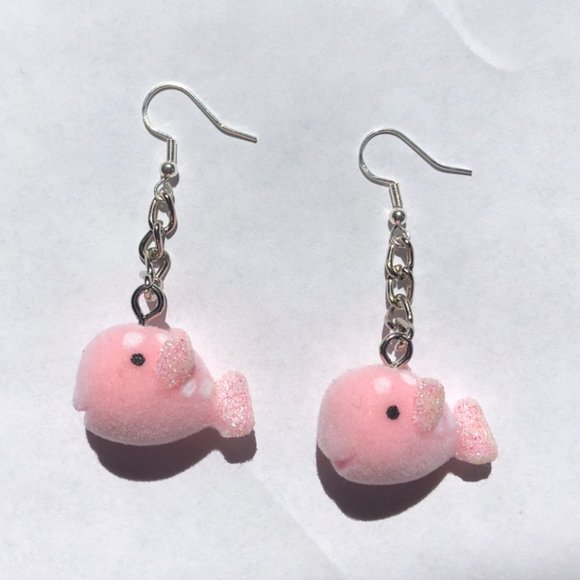 Pink Fish Earrings - Picture 2 of 4